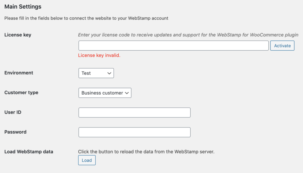 2. Setting up the plugin — screenshot