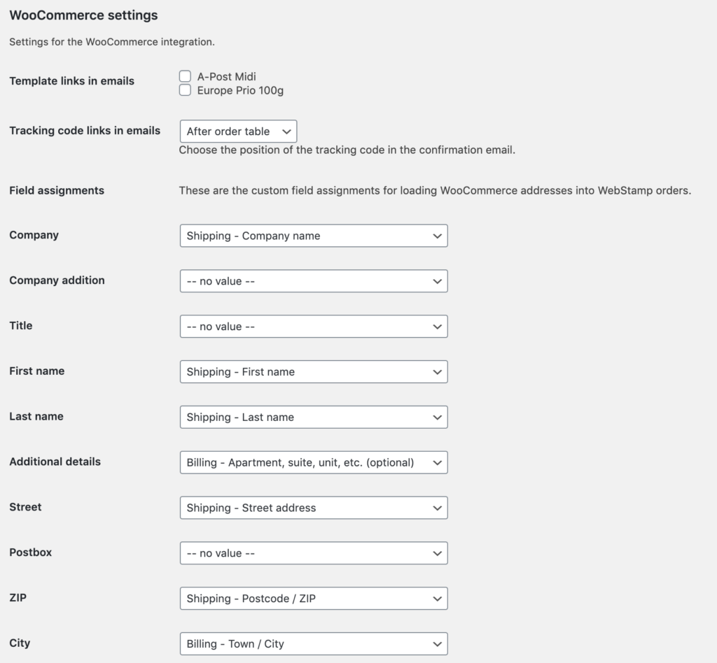 2. Setting up the plugin — screenshot