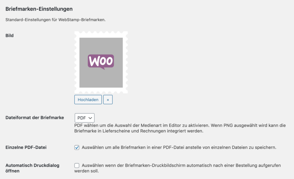 2. Einrichtung des Plugins — Bildschirmansicht